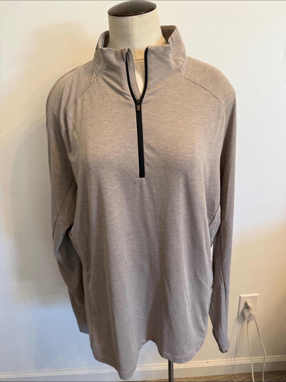 REI Men's Light Taupe Half-Zip Performance Pullover